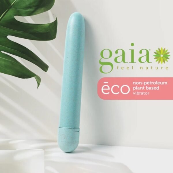 Bala vibradora Gaia en bioplástico Biofeel y silicona médica, diseño alargado de 18 cm, impermeable y sostenible – Athenea Studios – ideal para estimulación profunda y uso en pareja, disponible en Bogotá, Medellín, Cali y toda Colombia