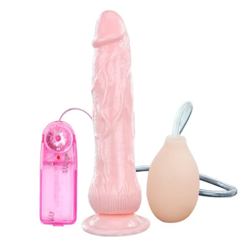 Dildo realista Eros Fountain con función de chorro eyaculador y vibración en la punta – Athenea Studios Sex Shop – material ABS realista para juego de rol, disponible en Bogotá, Medellín y toda Colombia