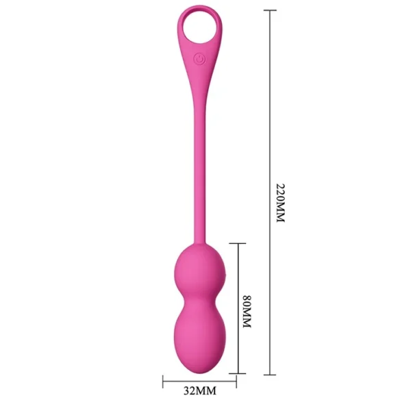 Huevo vibrador Elvira App color rosa en silicona líquida, 12 funciones y control a distancia – Athenea Studios Sex Shop – para entrenamiento Kegel y juego en pareja, disponible en Bogotá, Medellín y toda Colombia.