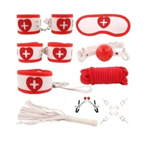 kit-bondage-roleplay-enfermera-9-piezas-bdsm-athenea-studios-juguetes-sexuales (3)_resultado Kit de bondage temático de enfermera con 9 piezas, incluye esposas de cuerina suave y antifaz – Athenea Studios Sex Shop – set de BDSM para roleplay y principiantes, disponible en Bogotá, Medellín y toda Colombia