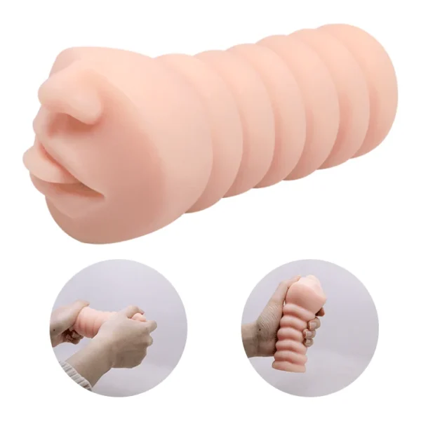 Masturbador oral realista Miranda de Crazy Bull, con textura interna acanalada para simular garganta profunda – Athenea Studios Sex Shop – juguete masculino de TPR suave, disponible en Bogotá, Medellín y toda Colombia.