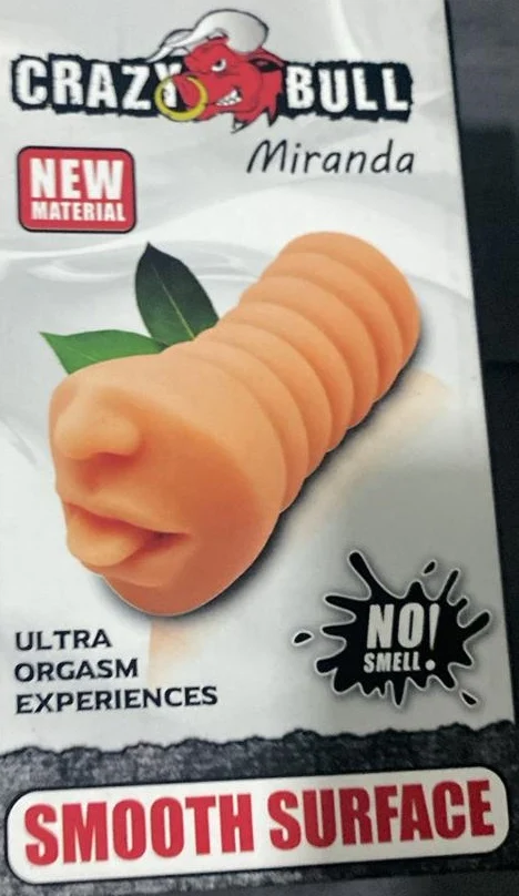 Masturbador oral realista Miranda de Crazy Bull, con textura interna acanalada para simular garganta profunda – Athenea Studios Sex Shop – juguete masculino de TPR suave, disponible en Bogotá, Medellín y toda Colombia.