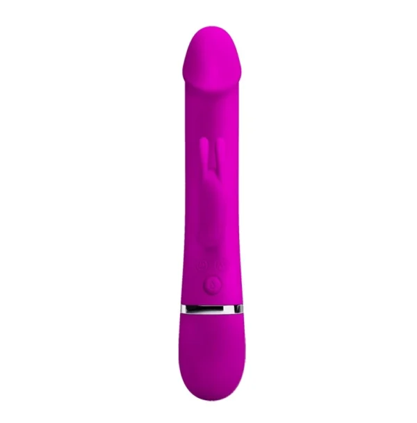 Vibrador Rabbit Henry color púrpura con función de chorro eyaculador (squirt) y 12 modos de vibración – Athenea Studios Sex Shop – juguete de silicona recargable para estimulación dual, disponible en Bogotá y toda Colombia