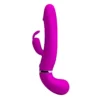 Vibrador Rabbit Henry color púrpura con función de chorro eyaculador (squirt) y 12 modos de vibración – Athenea Studios Sex Shop – juguete de silicona recargable para estimulación dual, disponible en Bogotá y toda Colombia