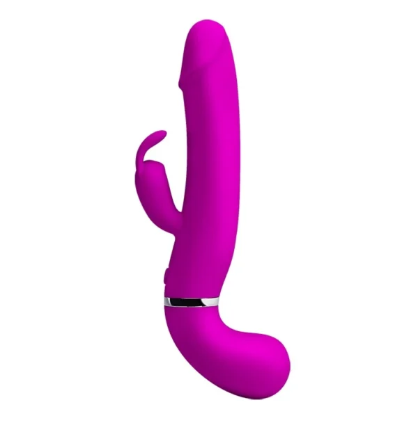 Vibrador Rabbit Henry color púrpura con función de chorro eyaculador (squirt) y 12 modos de vibración – Athenea Studios Sex Shop – juguete de silicona recargable para estimulación dual, disponible en Bogotá y toda Colombia