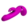 Vibrador Rabbit Henry color púrpura con función de chorro eyaculador (squirt) y 12 modos de vibración – Athenea Studios Sex Shop – juguete de silicona recargable para estimulación dual, disponible en Bogotá y toda Colombia