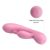 Vibrador Rabbit Hugo de Pretty Love en silicona híper suave color rosa, 12 funciones y 100% sumergible – Athenea Studios Sex Shop – juguete flexible para placer dual, disponible en Bogotá, Medellín y toda Colombia