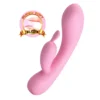 Vibrador Rabbit Hugo de Pretty Love en silicona híper suave color rosa, 12 funciones y 100% sumergible – Athenea Studios Sex Shop – juguete flexible para placer dual, disponible en Bogotá, Medellín y toda Colombia