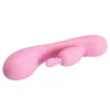 Vibrador Rabbit Hugo de Pretty Love en silicona híper suave color rosa, 12 funciones y 100% sumergible – Athenea Studios Sex Shop – juguete flexible para placer dual, disponible en Bogotá, Medellín y toda Colombia