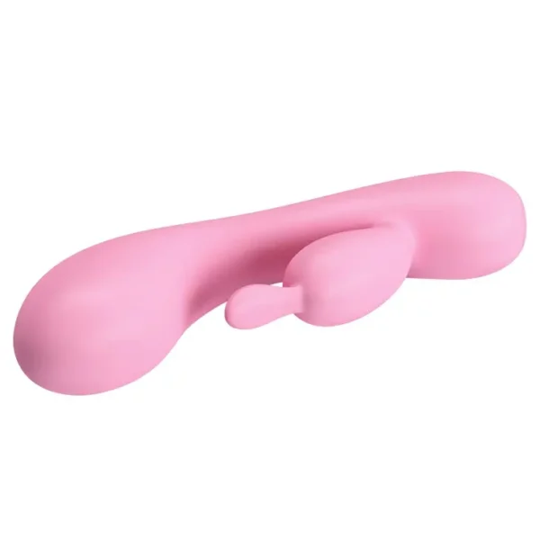 Vibrador Rabbit Hugo de Pretty Love en silicona híper suave color rosa, 12 funciones y 100% sumergible – Athenea Studios Sex Shop – juguete flexible para placer dual, disponible en Bogotá, Medellín y toda Colombia