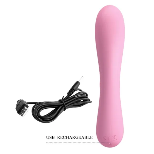 Vibrador Rabbit Hugo de Pretty Love en silicona híper suave color rosa, 12 funciones y 100% sumergible – Athenea Studios Sex Shop – juguete flexible para placer dual, disponible en Bogotá, Medellín y toda Colombia
