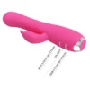 Vibrador Rabbit Molly color rosa con eje giratorio de 8 capas de perlas, 12 modos de vibración y 3 de rotación – Athenea Studios Sex Shop – para estimulación dual de punto G y clítoris, disponible en Bogotá, Medellín y toda Colombia.