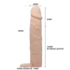 Funda extensora de pene XL de 18 cm con textura piel real y anillo testicular – Athenea Studios Sex Shop – juguete realista para aumento máximo de tamaño, disponible en Cali, Medellin, Bogotá y toda Colombia.