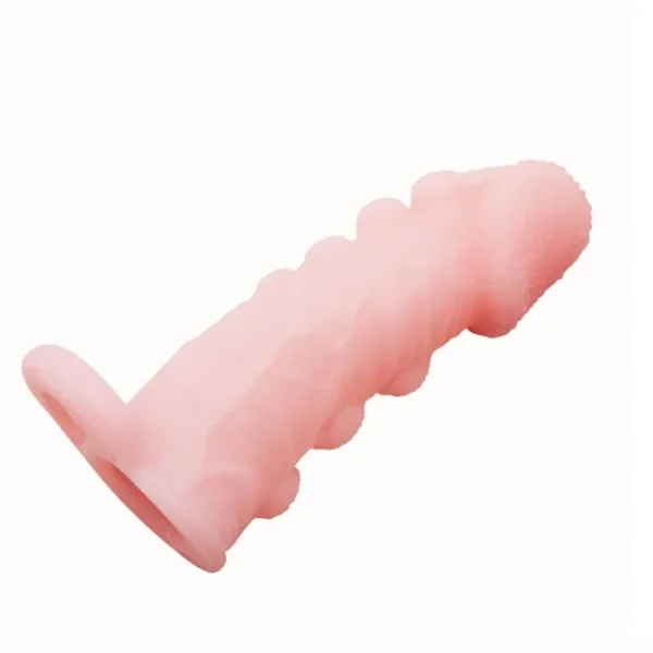 Funda para pene Brave Man tono piel con textura de balines y anillo testicular – Athenea Studios Sex Shop – extensor de pene realista manual para mayor grosor, disponible en Bogotá y toda Colombia