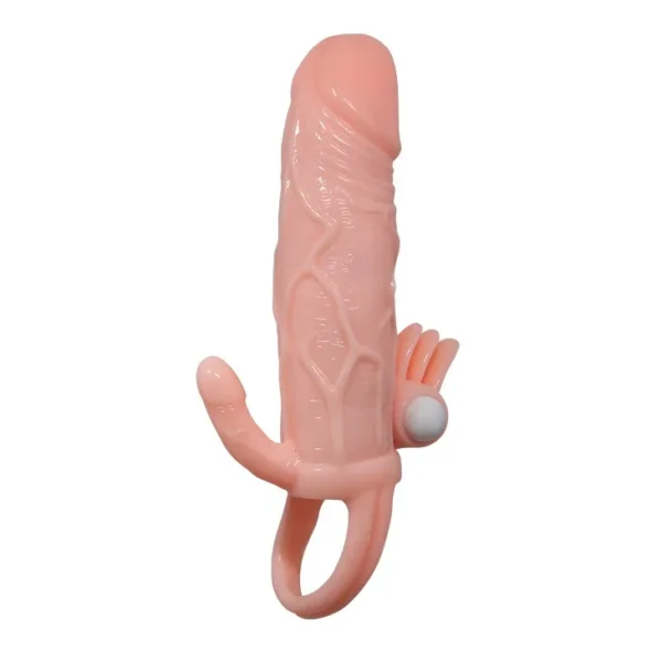 funda-pene-vibradora-brave-man-contacto-realista-athenea-studios-juguetes-sexuales (3) Funda para pene vibradora Brave Man con activación por contacto y anillo testicular – Athenea Studios Sex Shop – extensor inteligente realista para placer en pareja, disponible en Bogotá y toda Colombia
