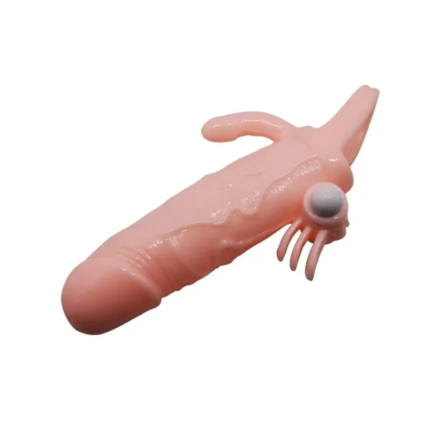 funda-pene-vibradora-brave-man-contacto-realista-athenea-studios-juguetes-sexuales (5) Funda para pene vibradora Brave Man con activación por contacto y anillo testicular – Athenea Studios Sex Shop – extensor inteligente realista para placer en pareja, disponible en Bogotá y toda Colombia