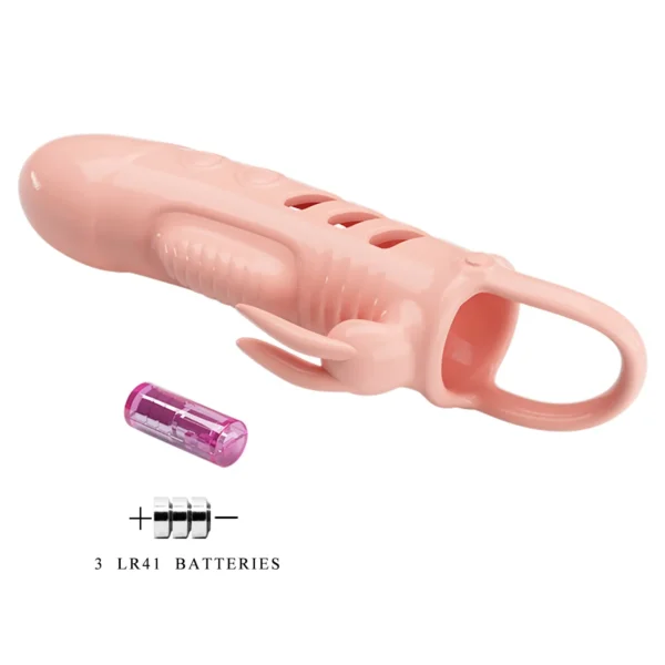 funda-pene-vibradora-sloane-realista-extension-anillo-athenea-studios-juguetes-sexuales (5) Funda para pene vibradora Sloane color piel con extensión de 2.5 cm y anillo testicular – Athenea Studios Sex Shop – extensor realista con vibración para parejas, disponible en Bogotá y toda Colombia.